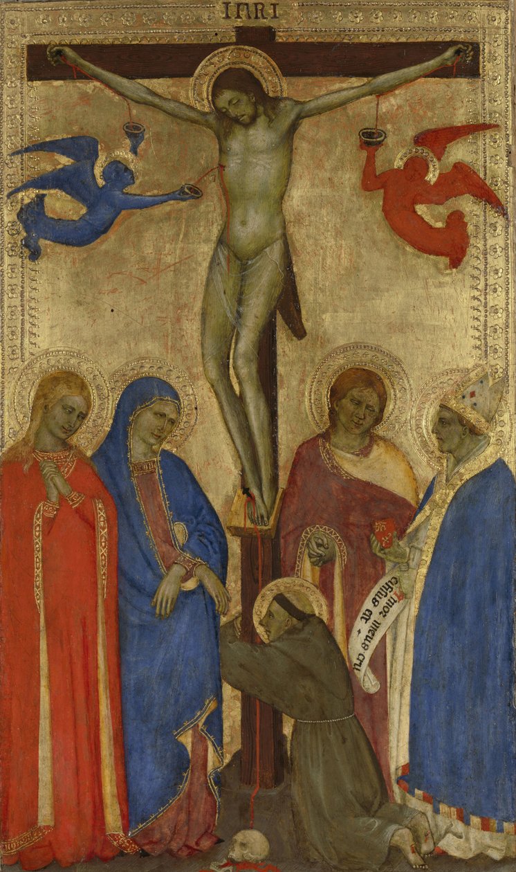 Çarmıha Gerilme İsa ile çarmıhta St. Francis, Mary Magdalene, Mary, John ve Antakyalı Ignatius by Giovanni da Milano