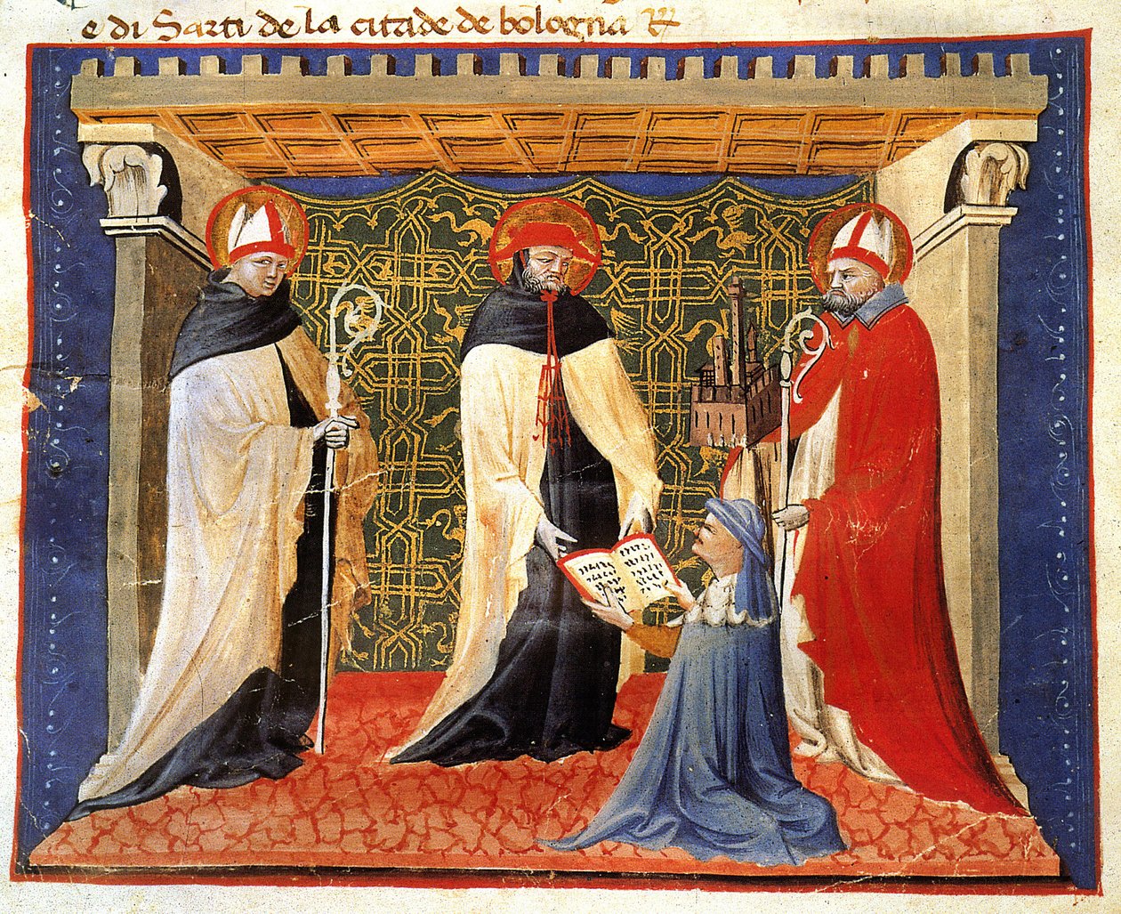 Giovanni da Modena tarafından Draper Society Tüzüklerinin Minyatür by Giovanni da Modena