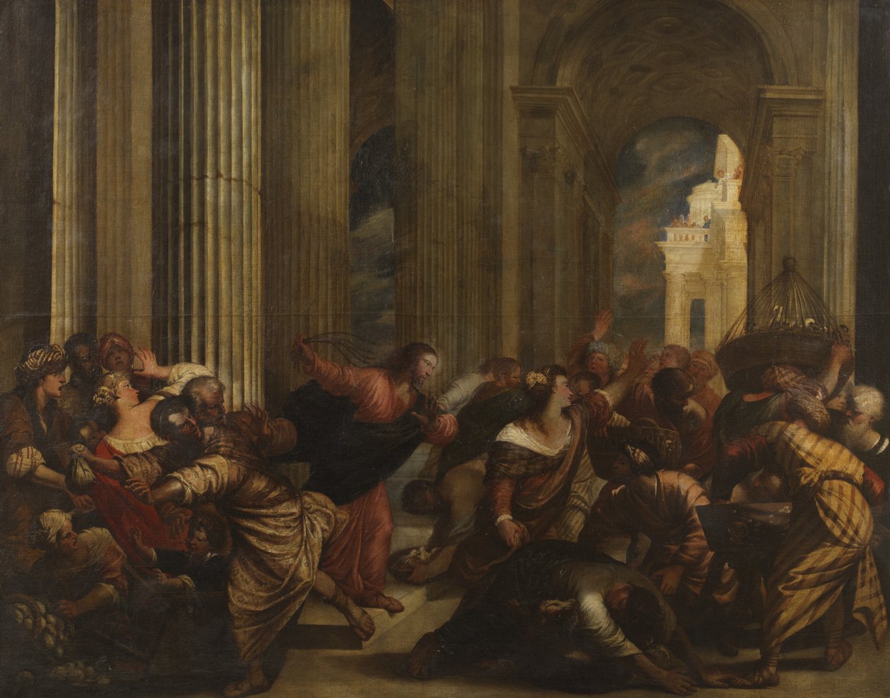 Mesih Tefecileri Tapınaktan Sürerken, 1575-90 dolayları by Giovanni de Vecchi