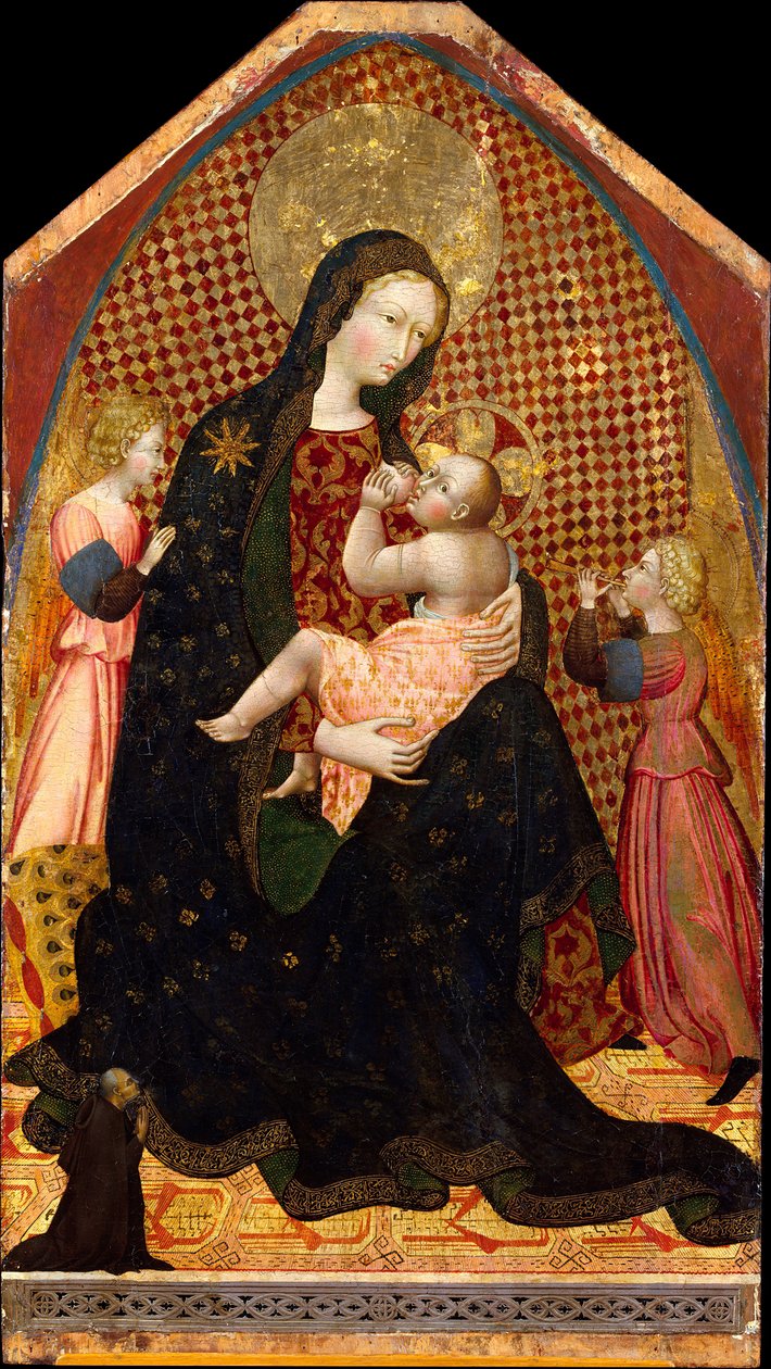 Madonna ve İki Melek ve Bir Donörlü Çocuk, yak. 1445. by Giovanni di Paolo