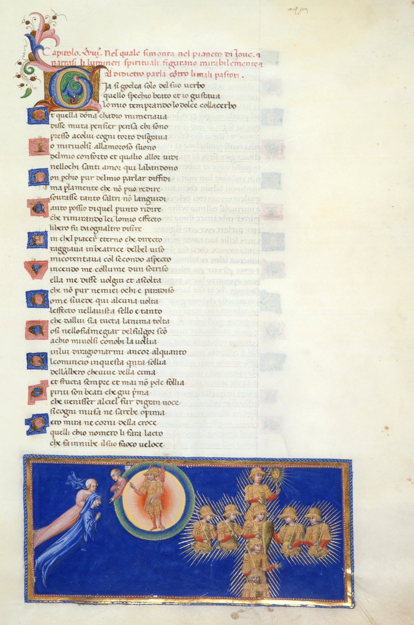 Paradiso, Canto XVIII. Minyatür, Dante ve Beatrice