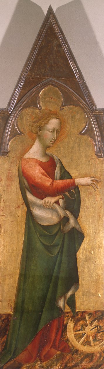 St ile poliptik. alessandrialı catherine, Giovanni di Paolo (yaklaşık 1403-1482), detay by Giovanni di Paolo