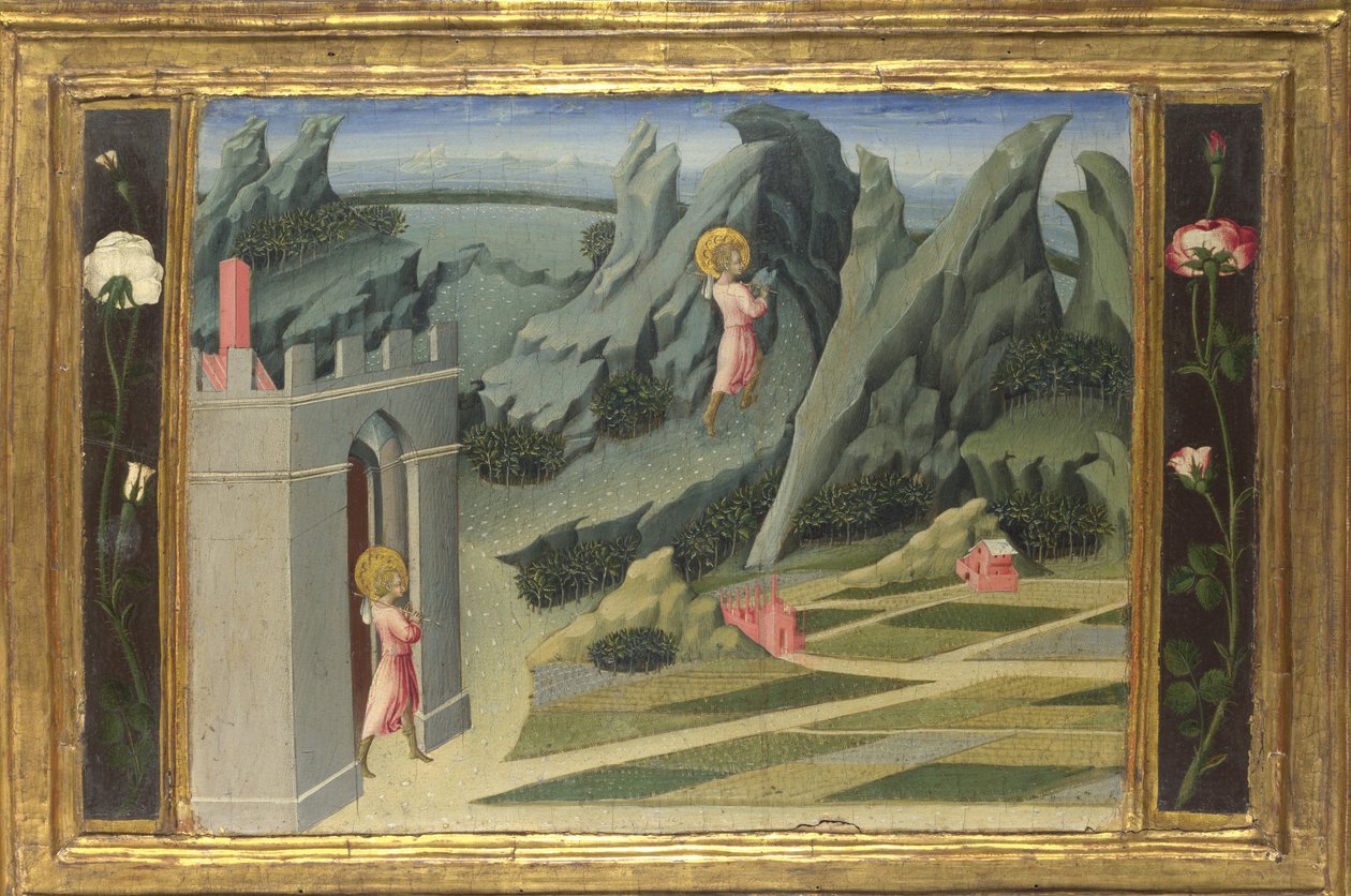 Vaftizci Yahya, Çöl Predella Paneline çekilirken, 1454 by Giovanni di Paolo