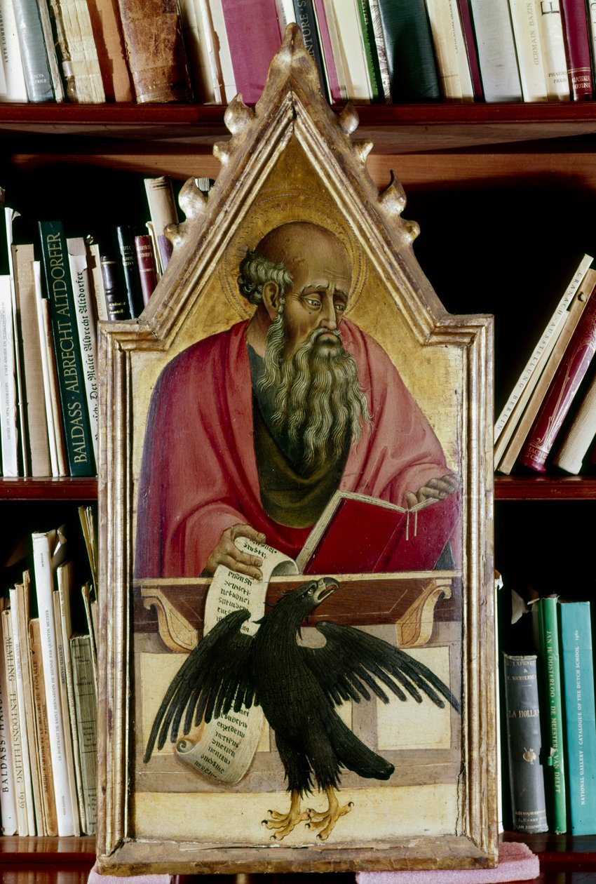 Aziz John Evangelist sembolü ile gösterilen, bir kartal, 15. yüzyıl by Giovanni di Paolo