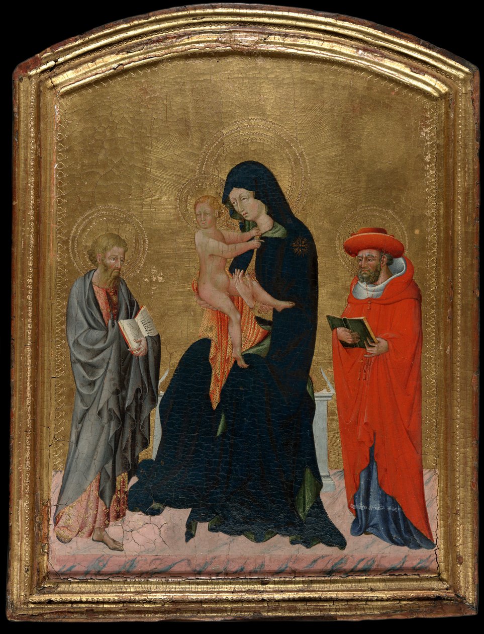 Aziz Jerome ve Bartholomew ile Bakire ve Çocuk by Giovanni di Paolo