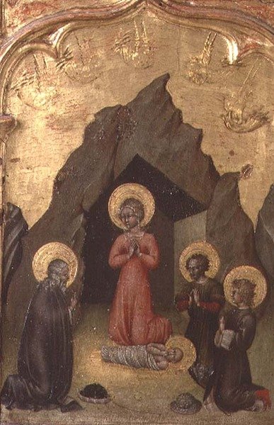 Çocuğun Bakire, Aziz Joseph ve iki aziz tarafından hayranlığı by Giovanni di Paolo di Grazia