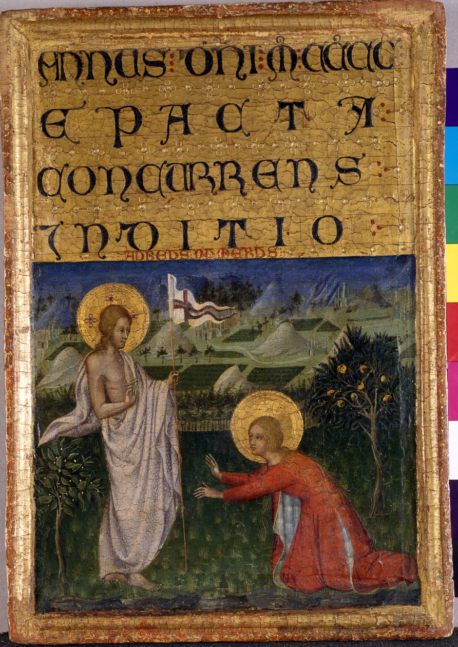 Noli me tangere, c.1450 (kavak ağacı üzerinde tempera) by Giovanni di Paolo di Grazia