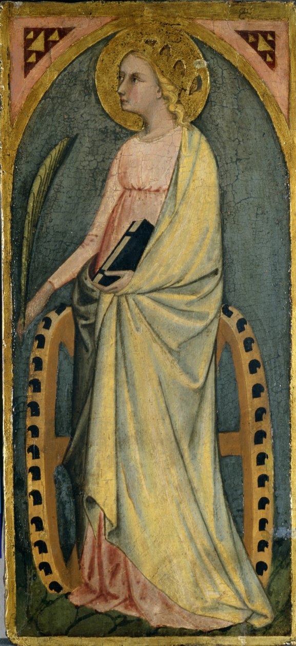 St. Katharine, c.1400 (kavak ağacı üzerinde tempera) by Giovanni di Paolo di Grazia