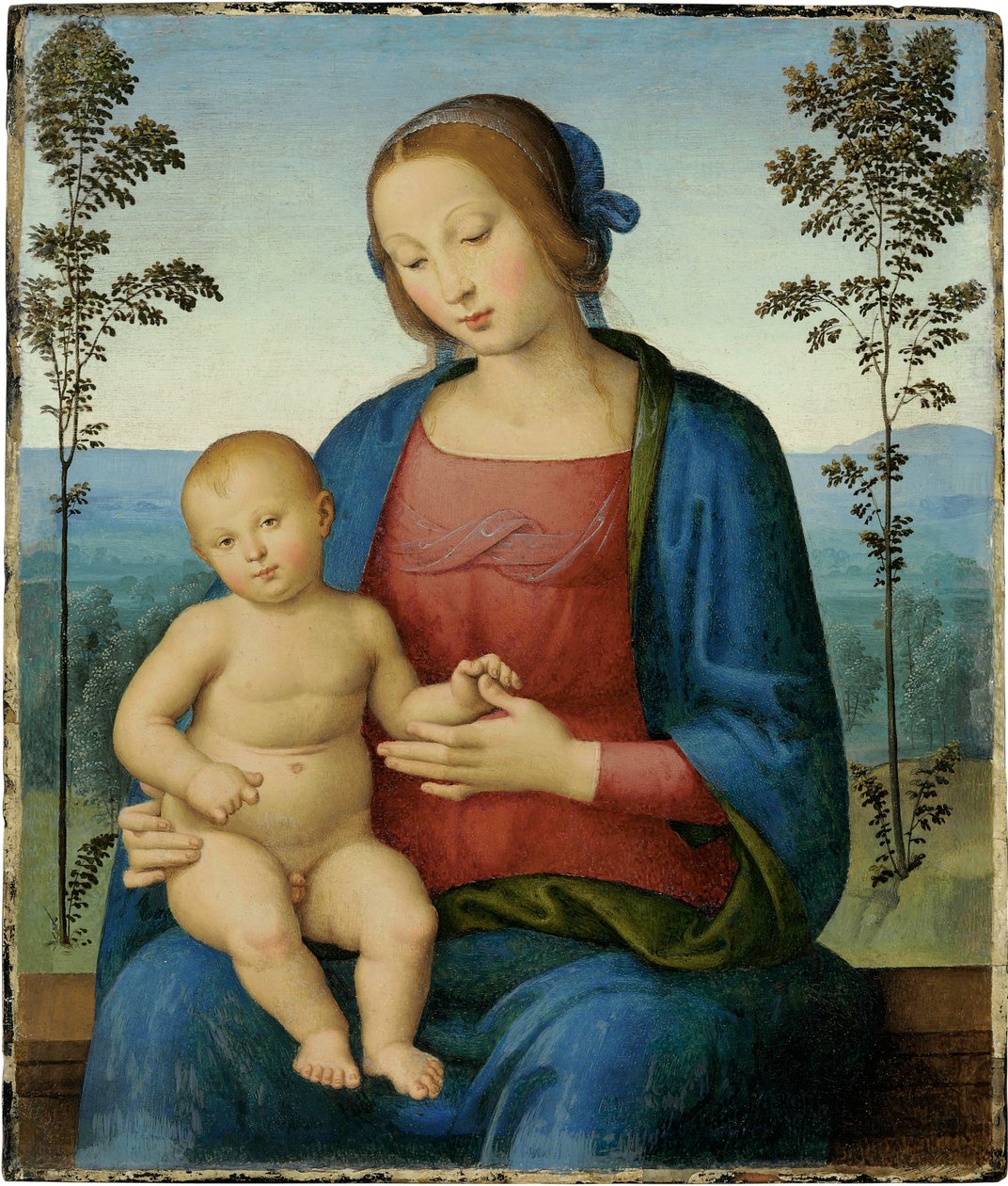 Bakire ve Çocuk (Madonna ve Çocuk) - Tablo Lo Spagna (Giovanni di Pietro) (1450-1528), ahşap üzerine yağlı boya (36.8x31.4 cm), İtalyan Rönesansı - Özel koleksiyon by Giovanni di Pietro (c.1450 1529)
