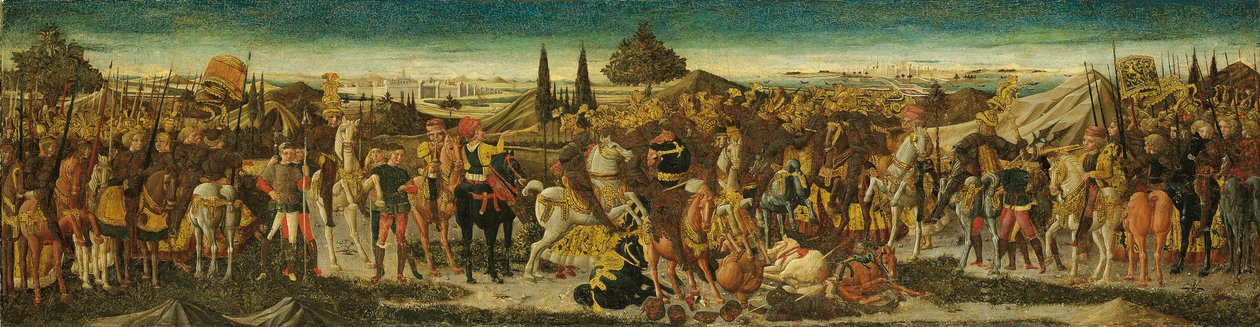 Bir cassone önünden bir savaş sahnesi by Giovanni di Ser Giovanni Scheggia