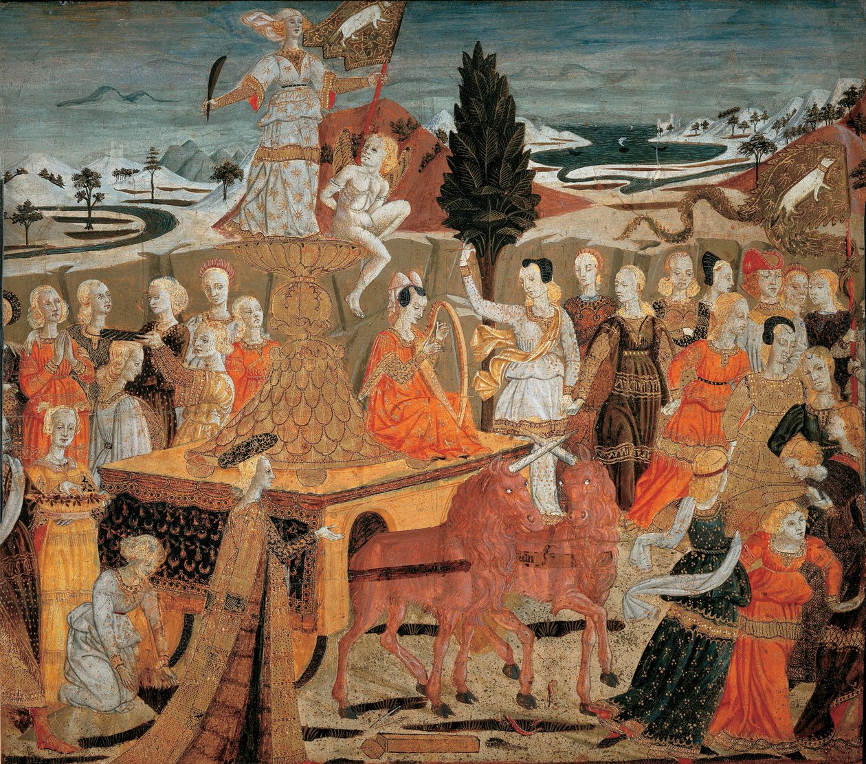 Le triomphe de la chastete - İffetin Zaferi - (Lo Scheggia) Giovanni di Ser Giovanni (1406-1486). Paneldeki sıcaklık by Giovanni di Ser Giovanni Scheggia