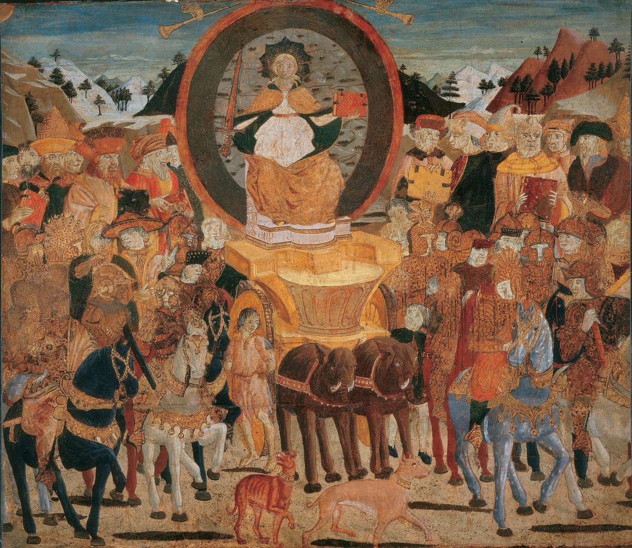 Le triomphe de la gloire - Şöhretin Zaferi - (Lo Scheggia) Giovanni di Ser Giovanni (1406-1486). Paneldeki sıcaklık by Giovanni di Ser Giovanni Scheggia