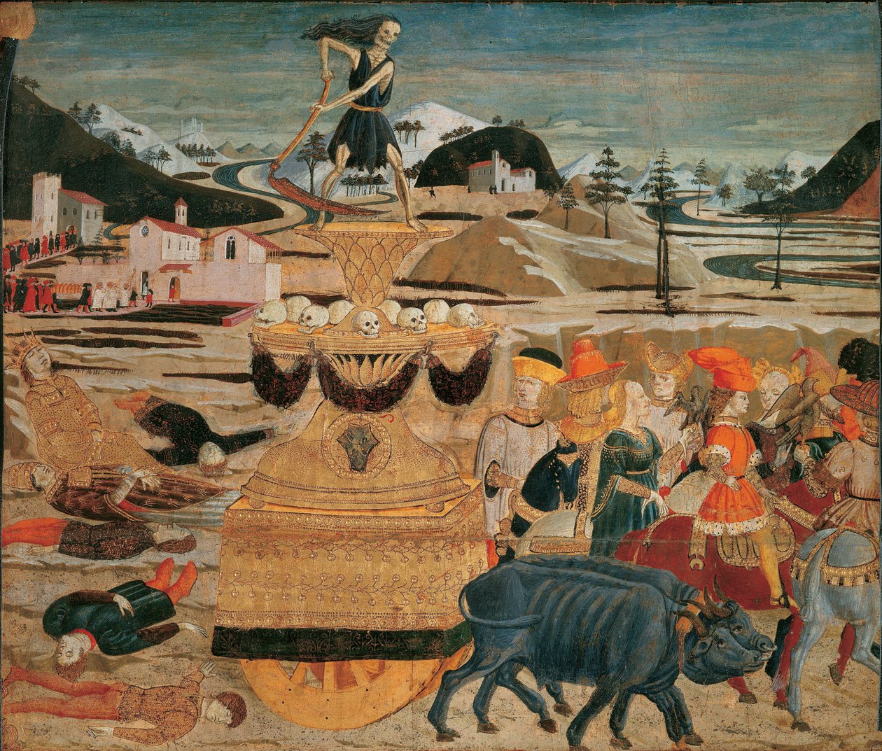 Le triomphe de la mort - Ölümün Zaferi - (Lo Scheggia) Giovanni di Ser Giovanni (1406-1486). Paneldeki sıcaklık by Giovanni di Ser Giovanni Scheggia