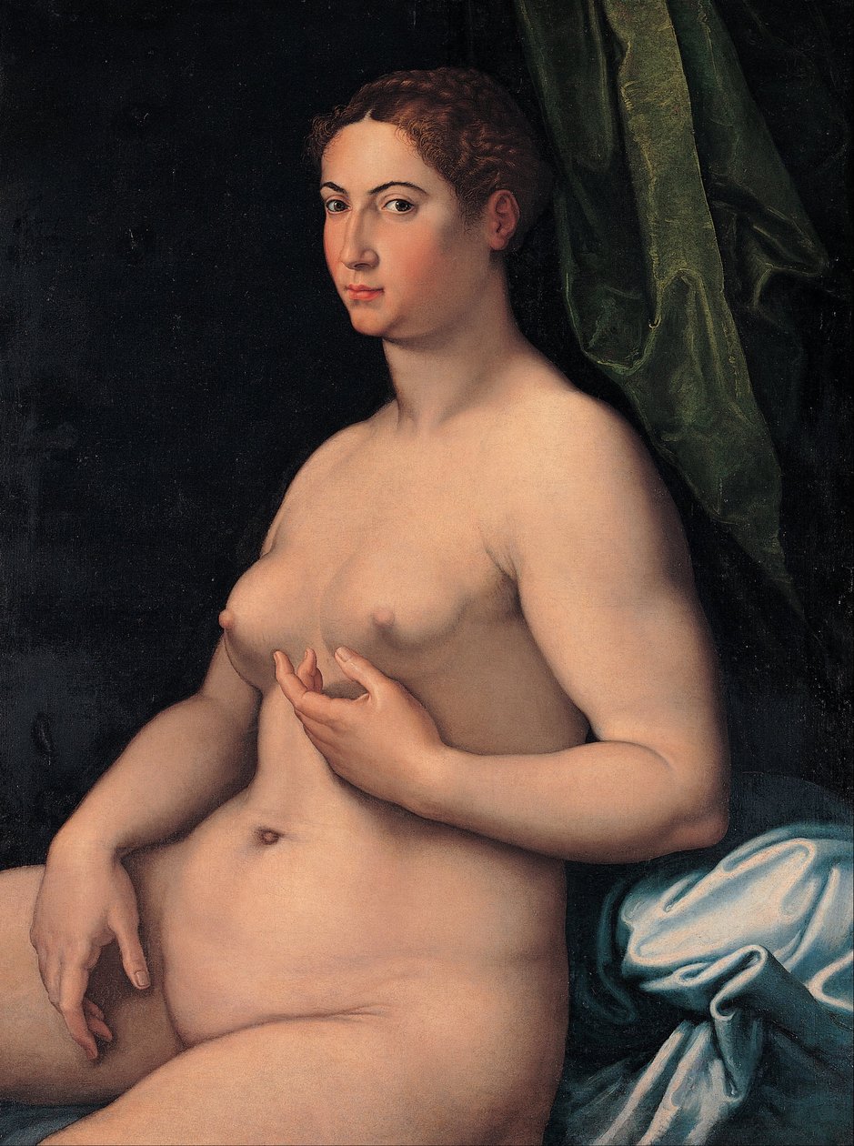 Oturan bir dişi by Girolamo Siciolante da Sermoneta