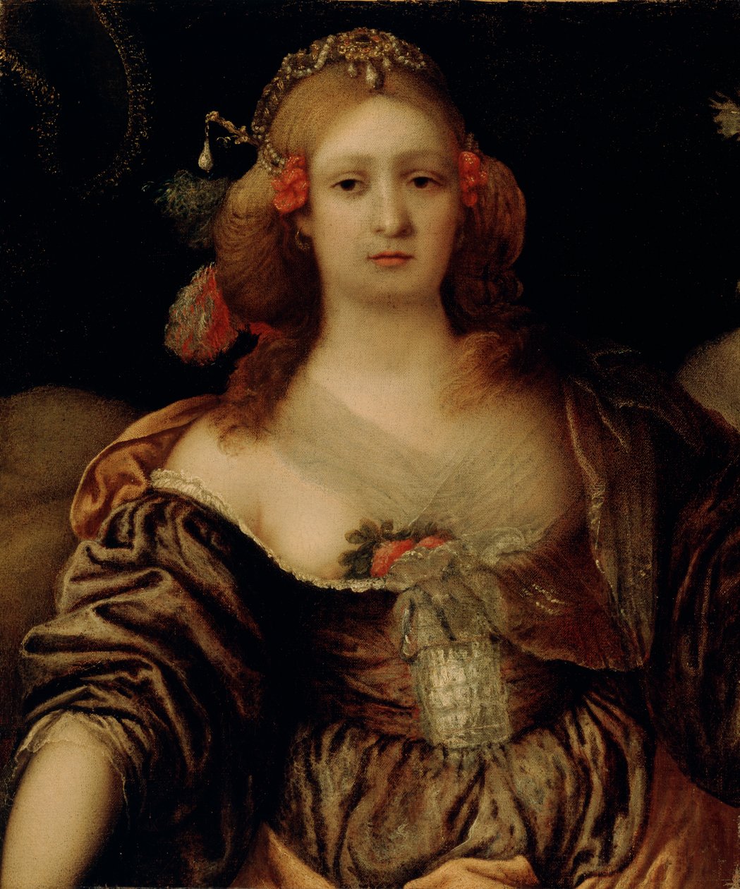 genç bir kadın portresi by Girolamo Forabosco