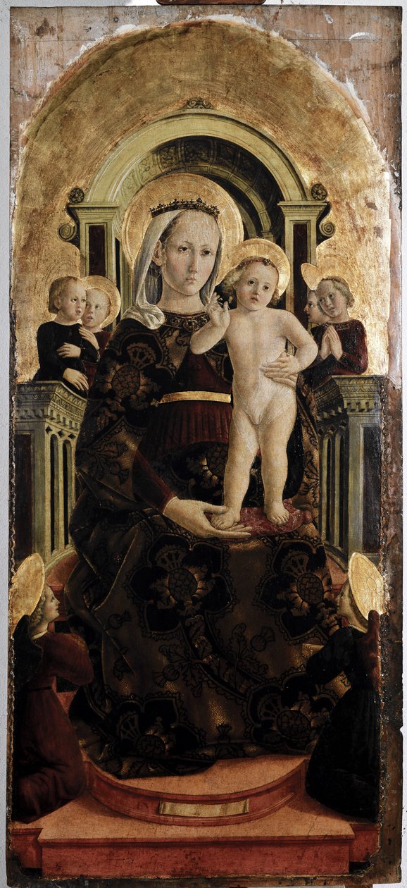 Bakire ve Çocuk - Panel Üzeri Yağlı by Girolamo Giovanni