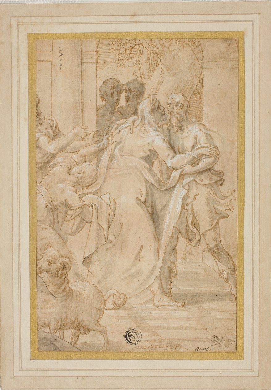 Joachim ve Anna'nın Altın Kapı'da Buluşması by Girolamo Mazzola Bedoli