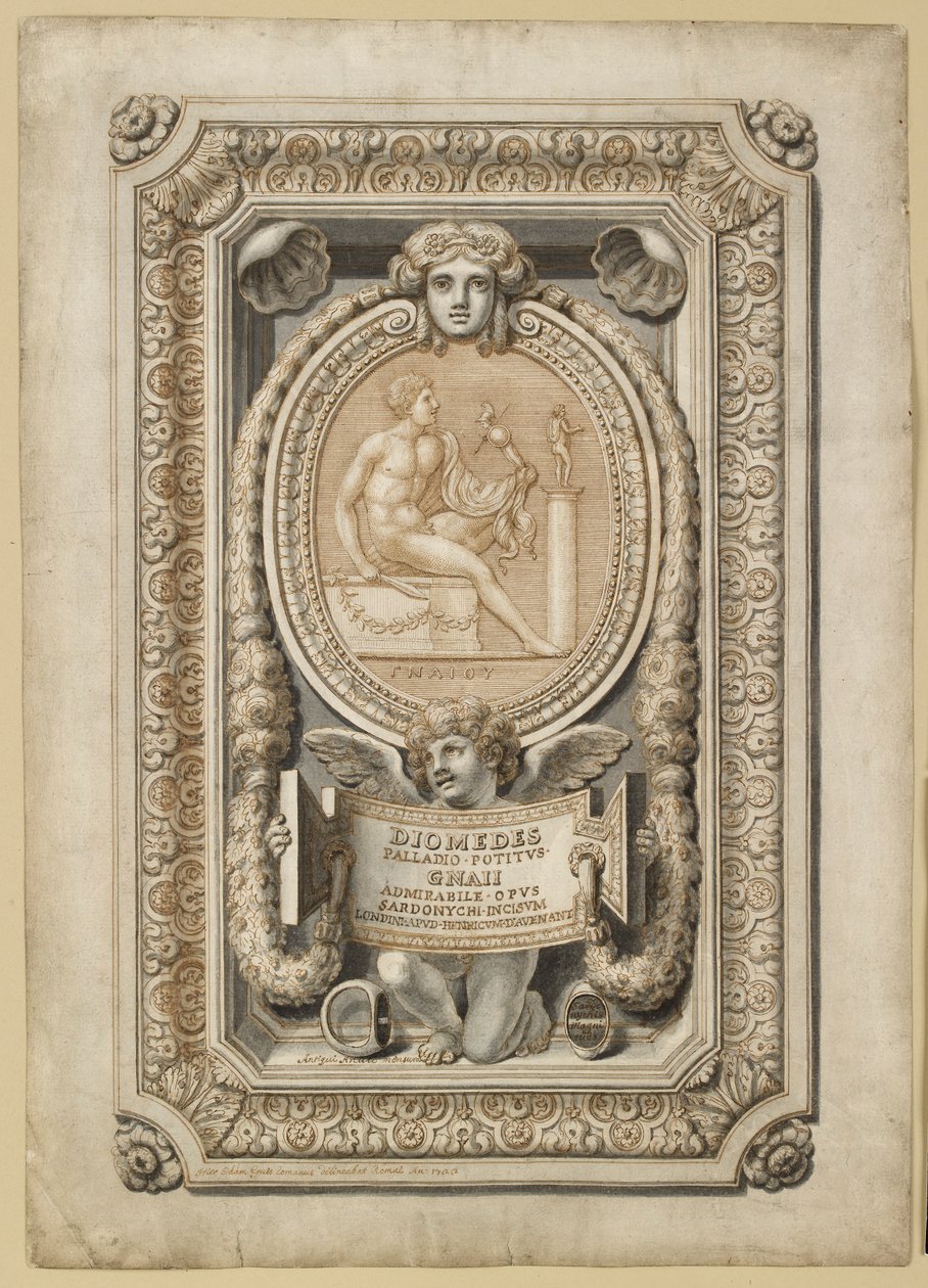 Süs ortamında oyulmuş bir mücevher için tasarım, 1722 by Girolamo Odam