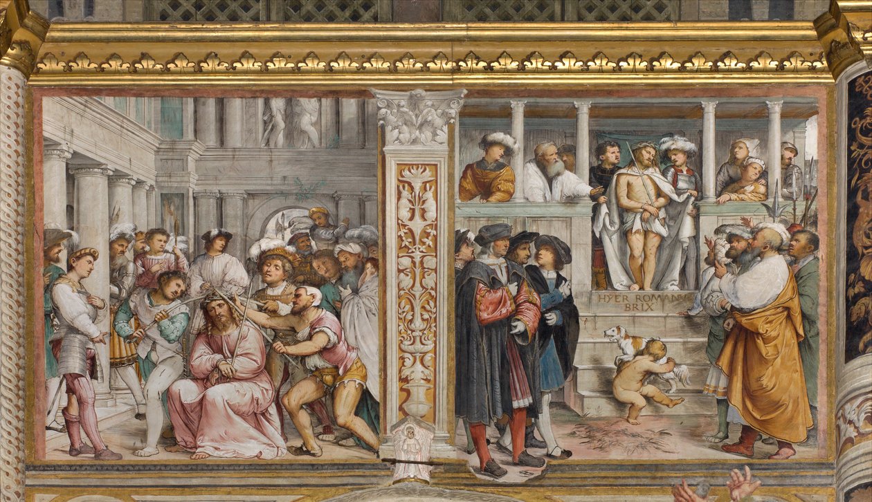 Orta Aave, Dördüncü Güney Açıklığı, Dikenlerin Taç Giymesi, Ecce Homo, Girolamo Romanino by Girolamo Romanino
