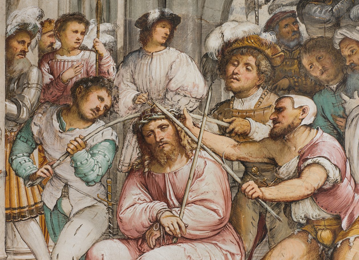 Orta Nef, Dördüncü Güney Açıklığı, Dikenlerin Taç Giymesi, Girolamo Romanino by Girolamo Romanino