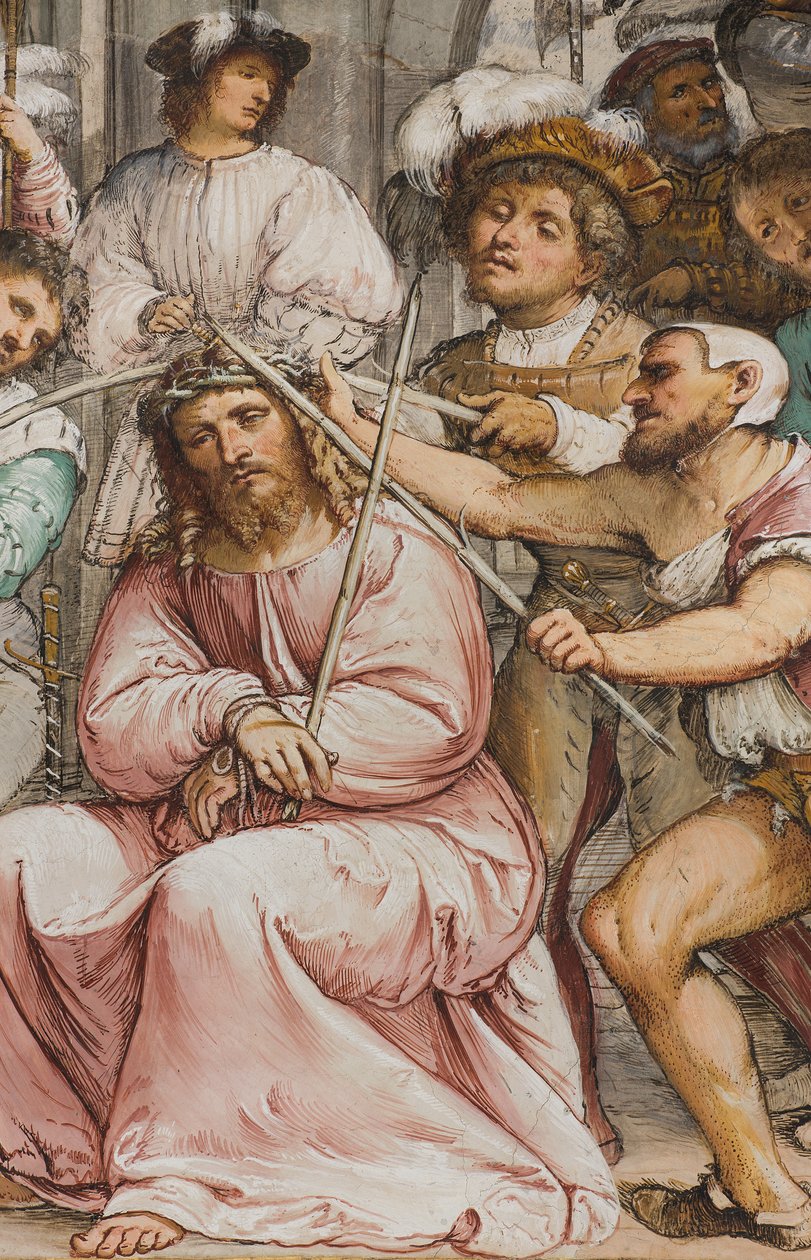 Orta Nef, Dördüncü Güney Açıklığı, Dikenlerin Taç Giymesi, Girolamo Romanino by Girolamo Romanino
