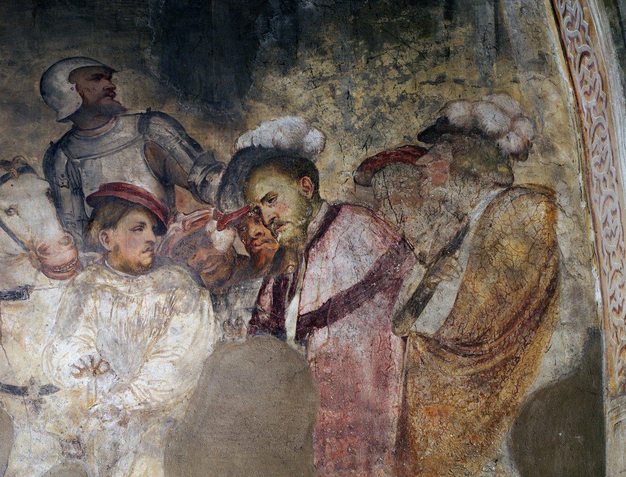 Zırhlı asker ve şapkalı adamlar, Girolamo Romanino