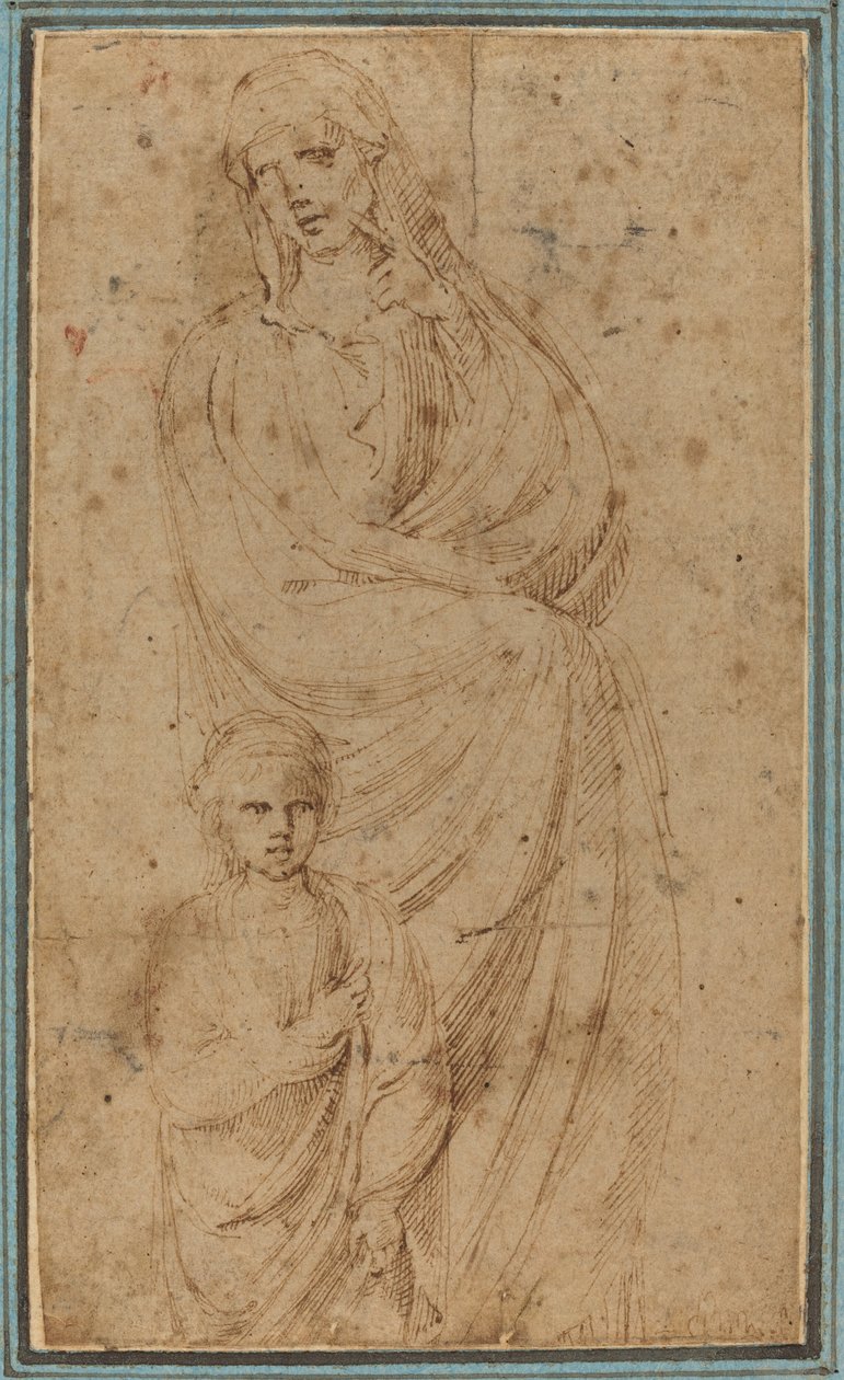 iki figür by Girolamo da Carpi