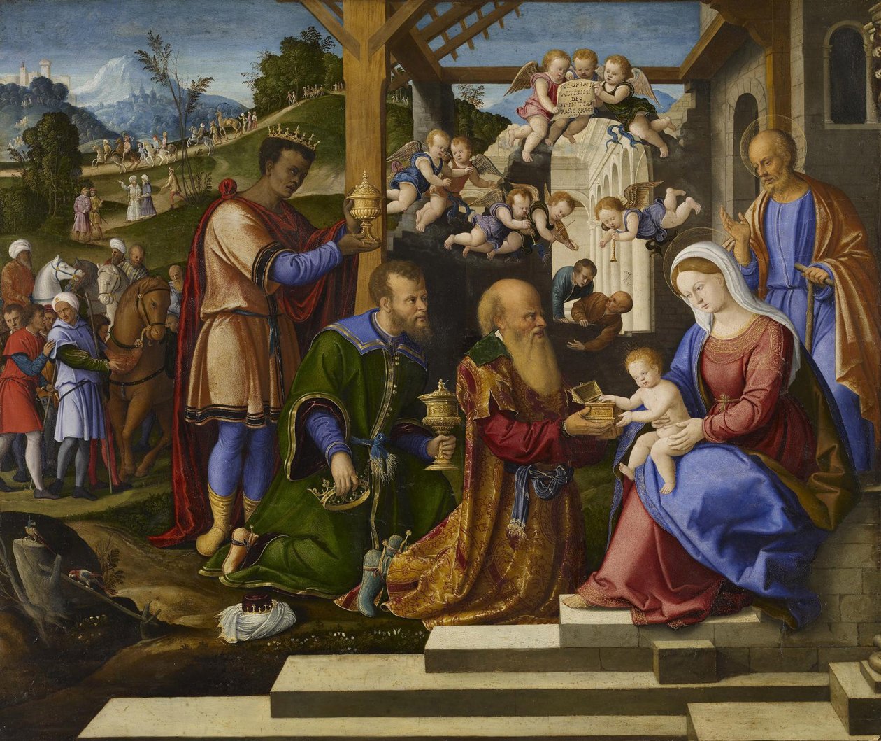 Üç Kralın Hayranlığı, c.1525-1530 by Girolamo da Santacroce