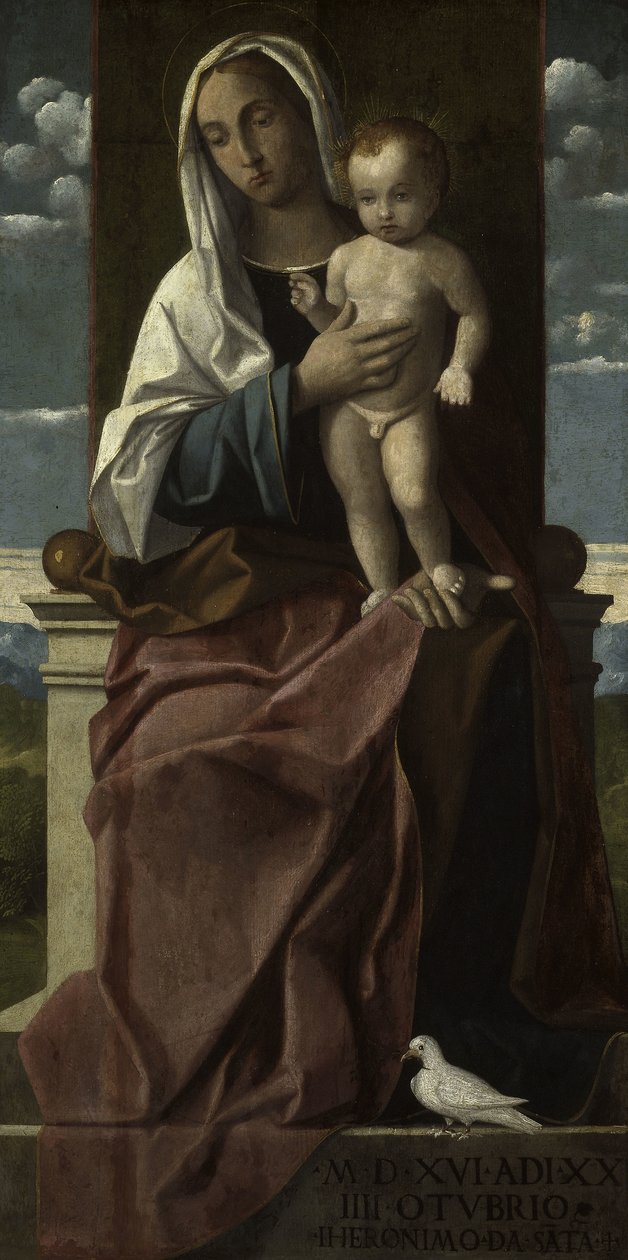 Bakire ve Çocuk Enthroned by Girolamo da Santacroce