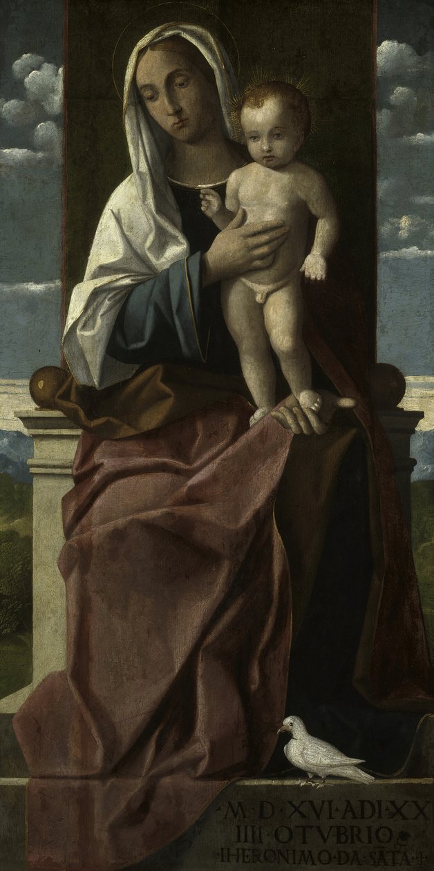 Bakire ve Çocuk Enthroned, 1516. by Girolamo da Santacroce