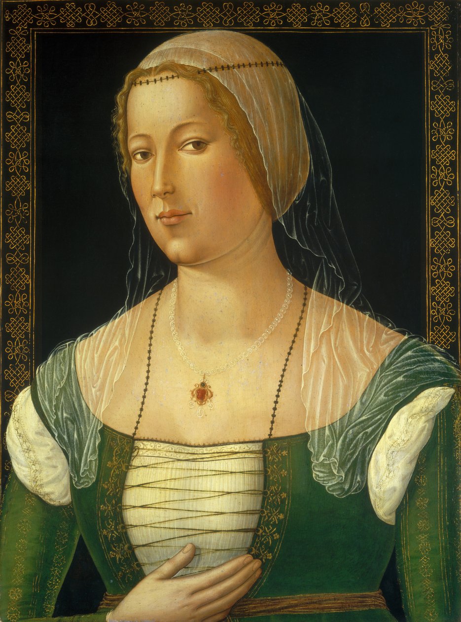 genç bir kadın portresi by Girolamo di Benvenuto