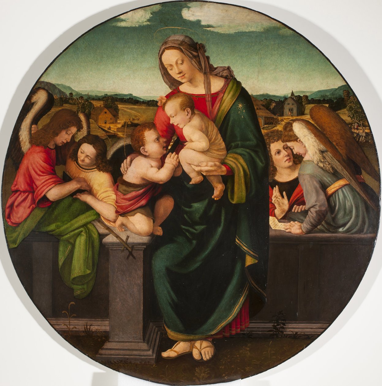 Bebek Aziz John the Baptist ve Melekler ile Madonna ve Çocuk, c.1515 by Giuliano Bugiardini