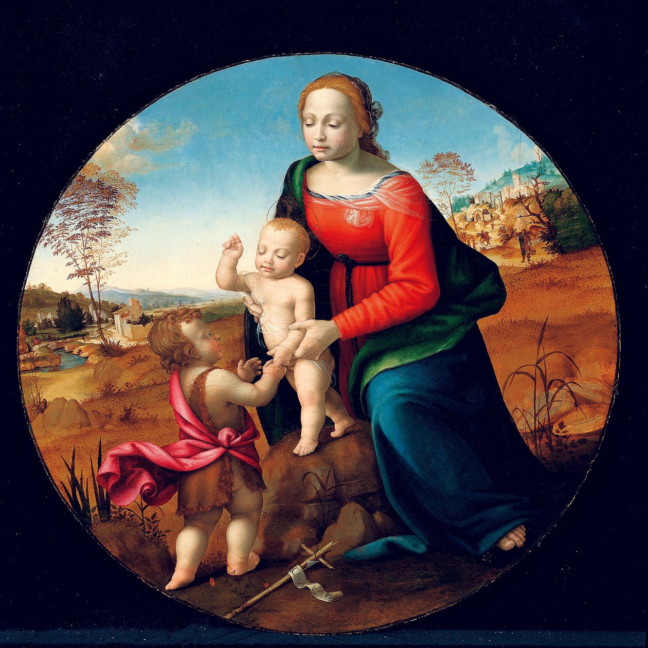 Vaftizci Yahya Bebekli Madonna Ve Çocuk (ahşap üzerine yağlıboya) by Giuliano Bugiardini
