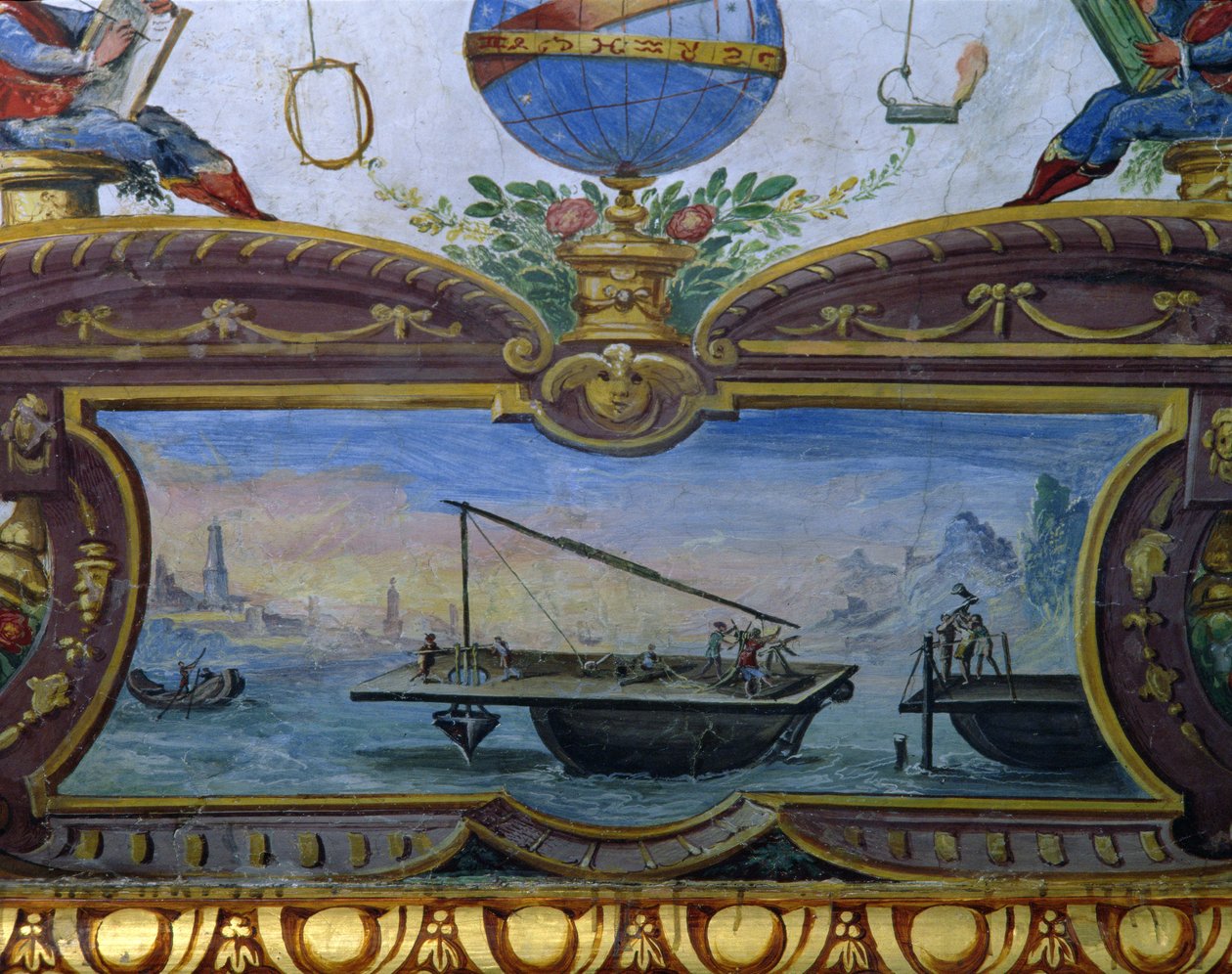 Denizi taramak için cihaz, Stanza della Mattematica, 1587-1609 by Giulio Parigi