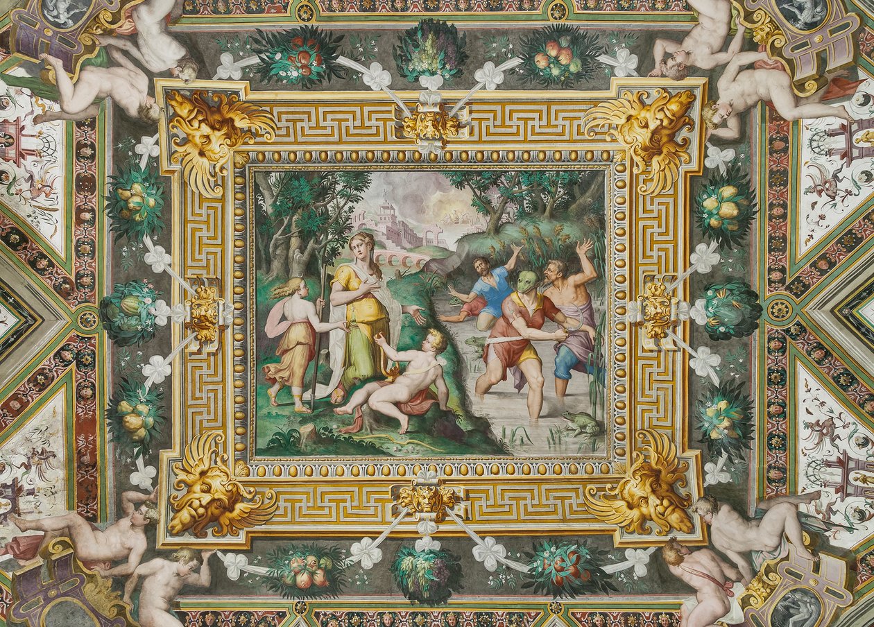Latona Salonu: Tanrıça, Rocca dei Rossi, San Secondo, Parma, İtalya by Giulio (school of) (attr.to) Romano