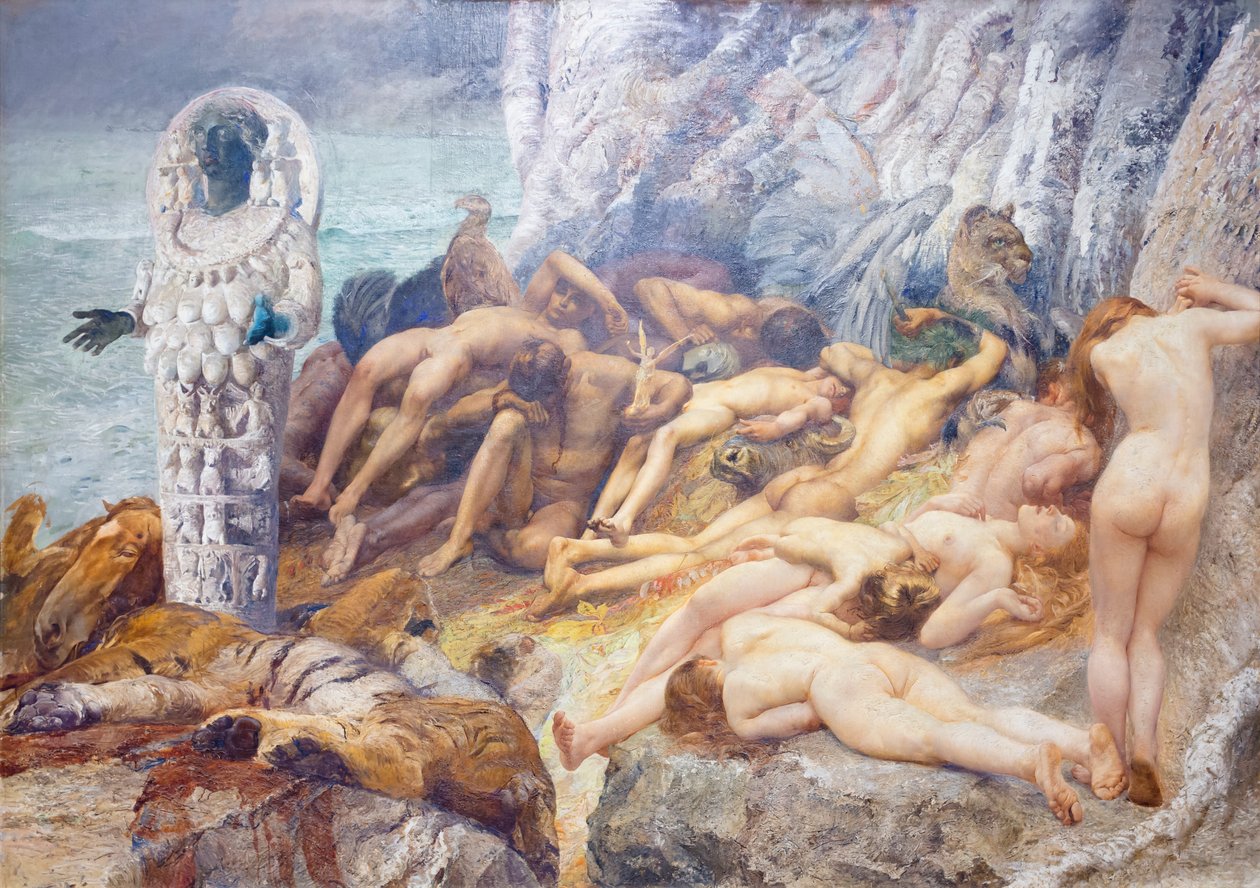 Efesli Diana ve köleler by Giulio Aristide Sartorio