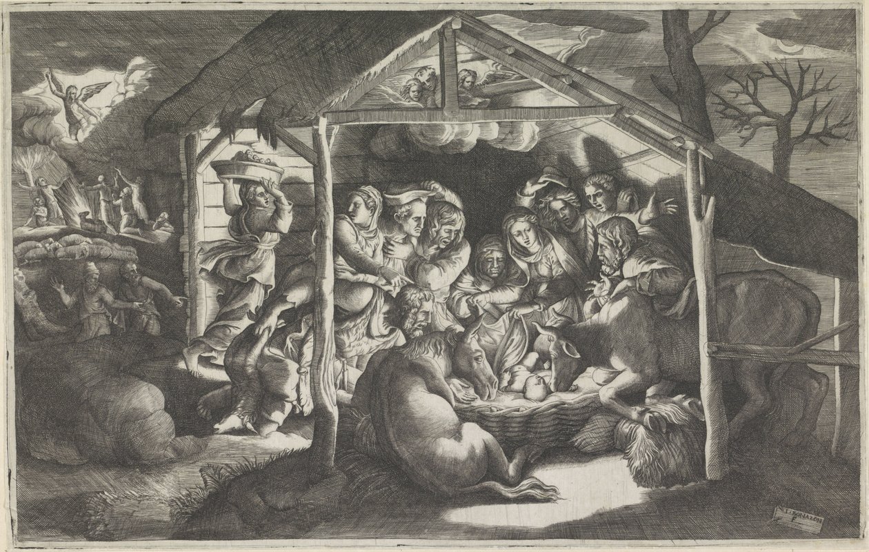 Çobanların hayranlığı by Giulio Bonasone