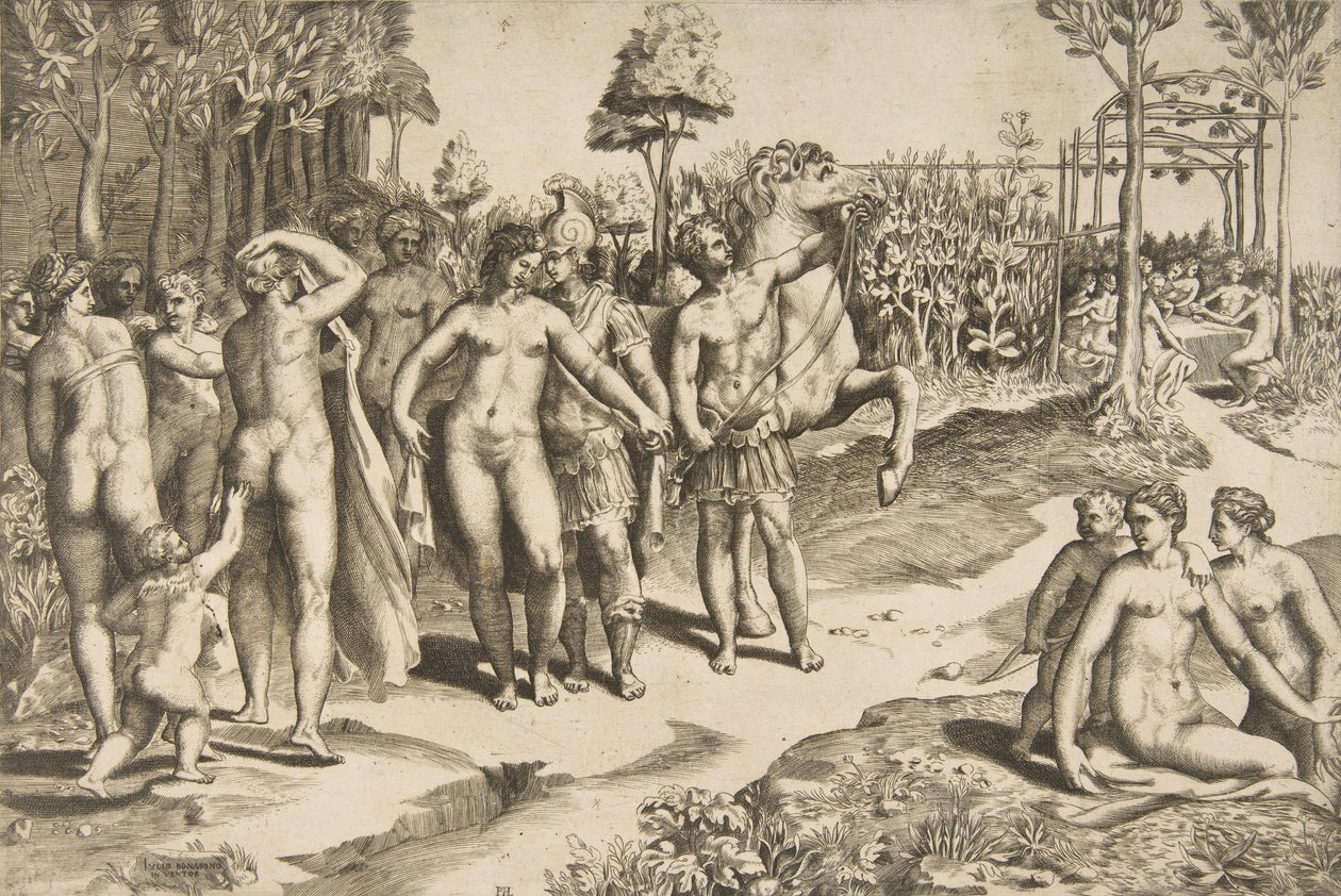 Alexander ve Roxana, 1531-76. by Giulio Bonasone