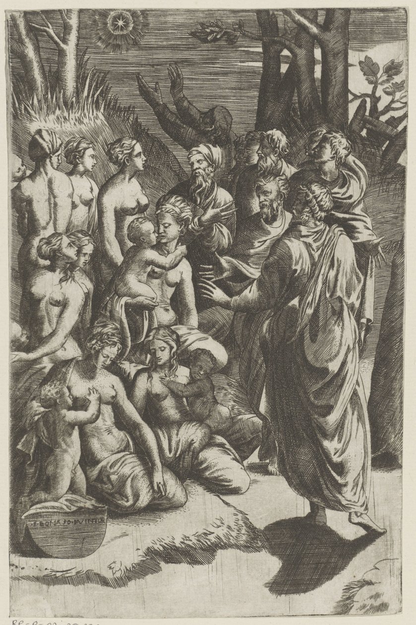 Yıldızın altında rakamlar grubu by Giulio Bonasone