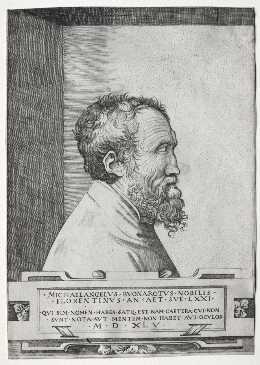 Sağa bakan profilde Michelangelo