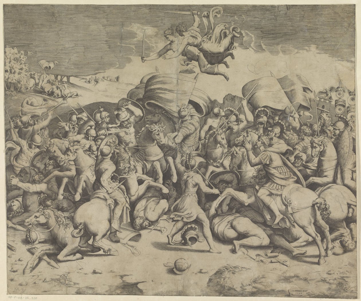 Milvian Köprüsü Savaşı by Giulio Bonasone