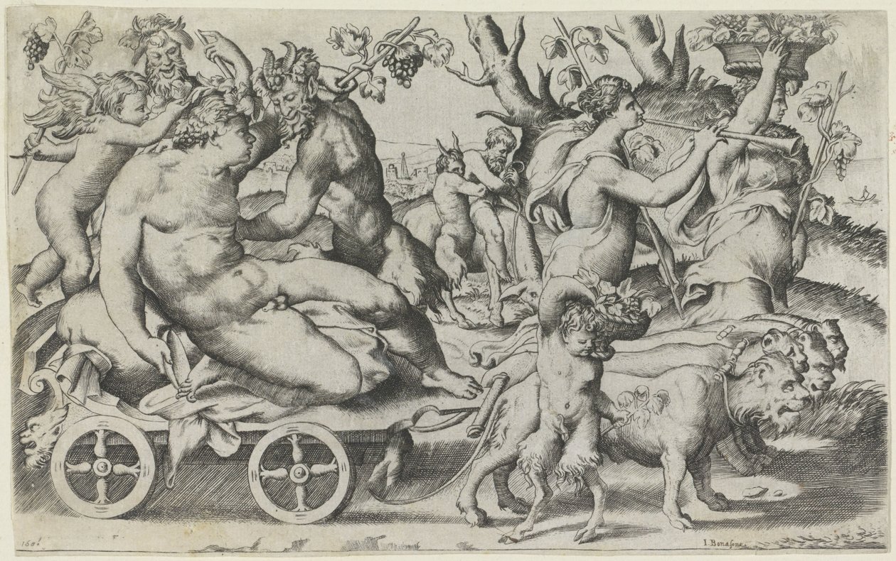 Triomf van Bacchus by Giulio Bonasone