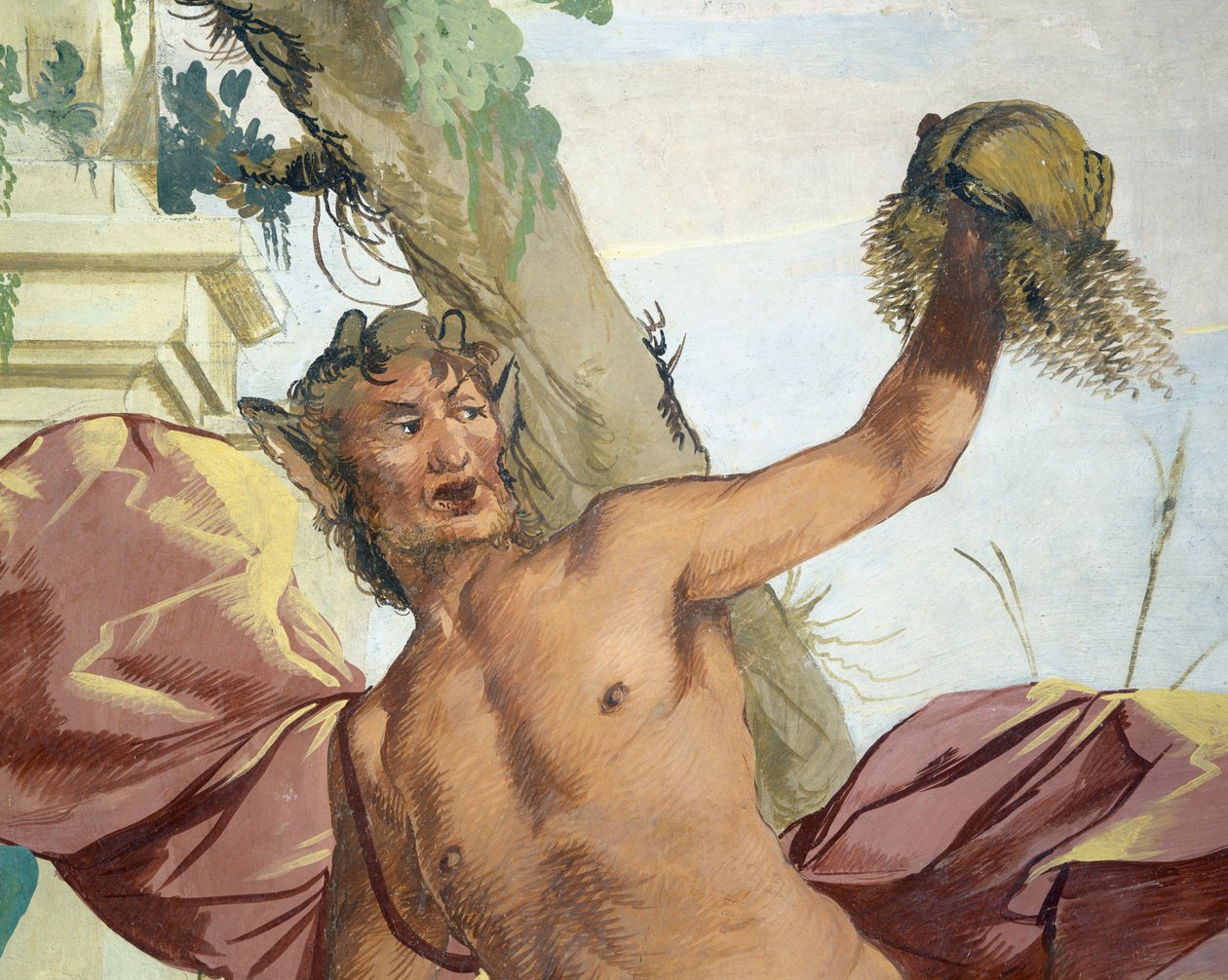 Giulio Carpioni tarafından peruğunu çeken Satyr tarafından kovalanan Peri Korsika by Giulio Carpioni