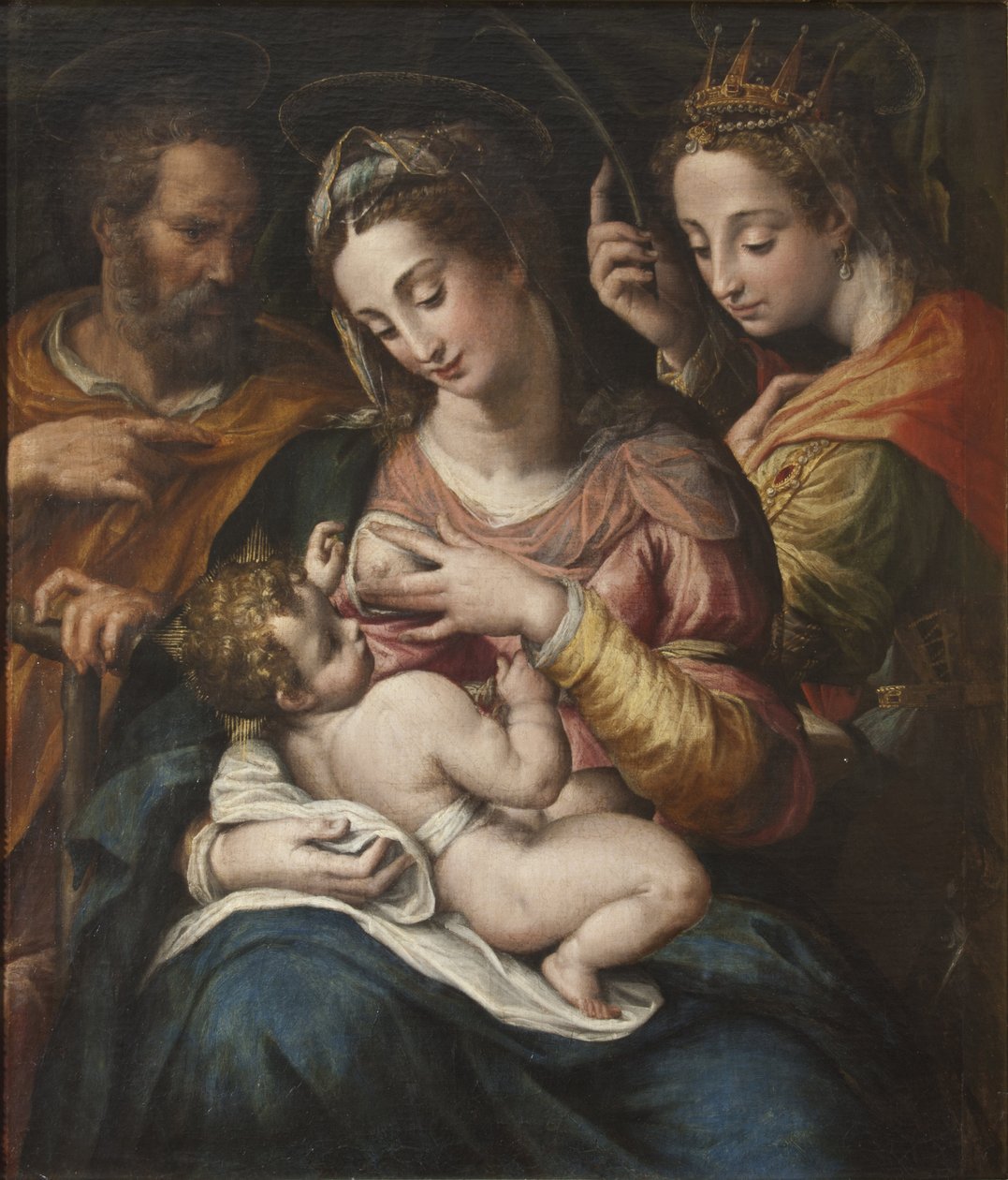 La Sainte Famille et Sainte Catherine - Saint Catherine ile Kutsal Aile, Procaccini, Giulio Cesare (1574-1625). Tuval üzerine yağlıboya. Boyut: 77x67cm. Ulusal Müze Stockholm by Giulio Cesare Procaccini