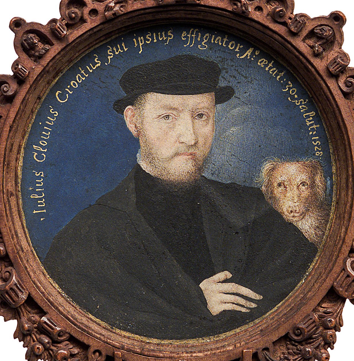 Köpekli Otoportre, 1528 by Giulio Clovio