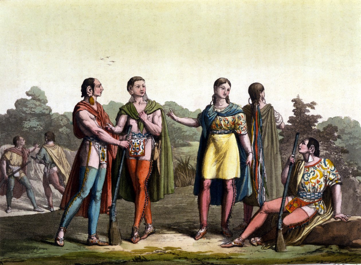 “Kadim ve Modern Kostüm”de Kanada Kızılderilileri (Akadyalılar) by Giulio Ferrario