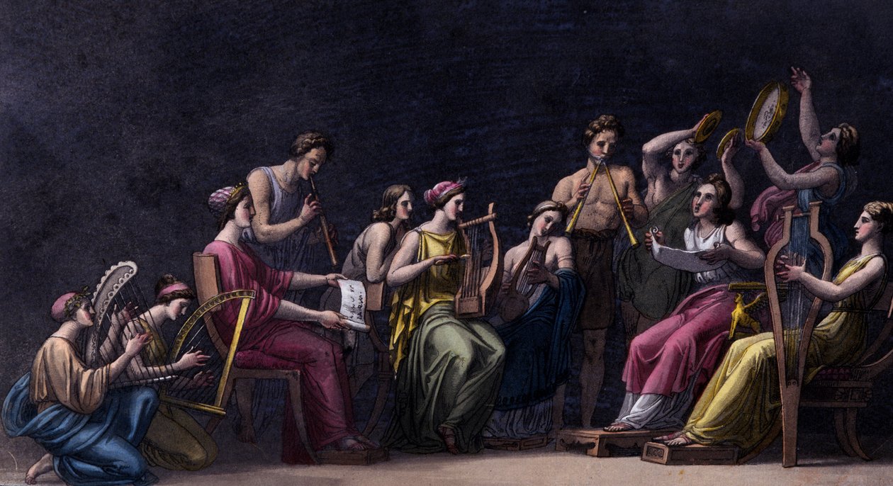 Çok enstrümanlı konser, Antik Yunanistan - eski ve modern kostümlü, Dr. Ferrario, Milano by Giulio Ferrario