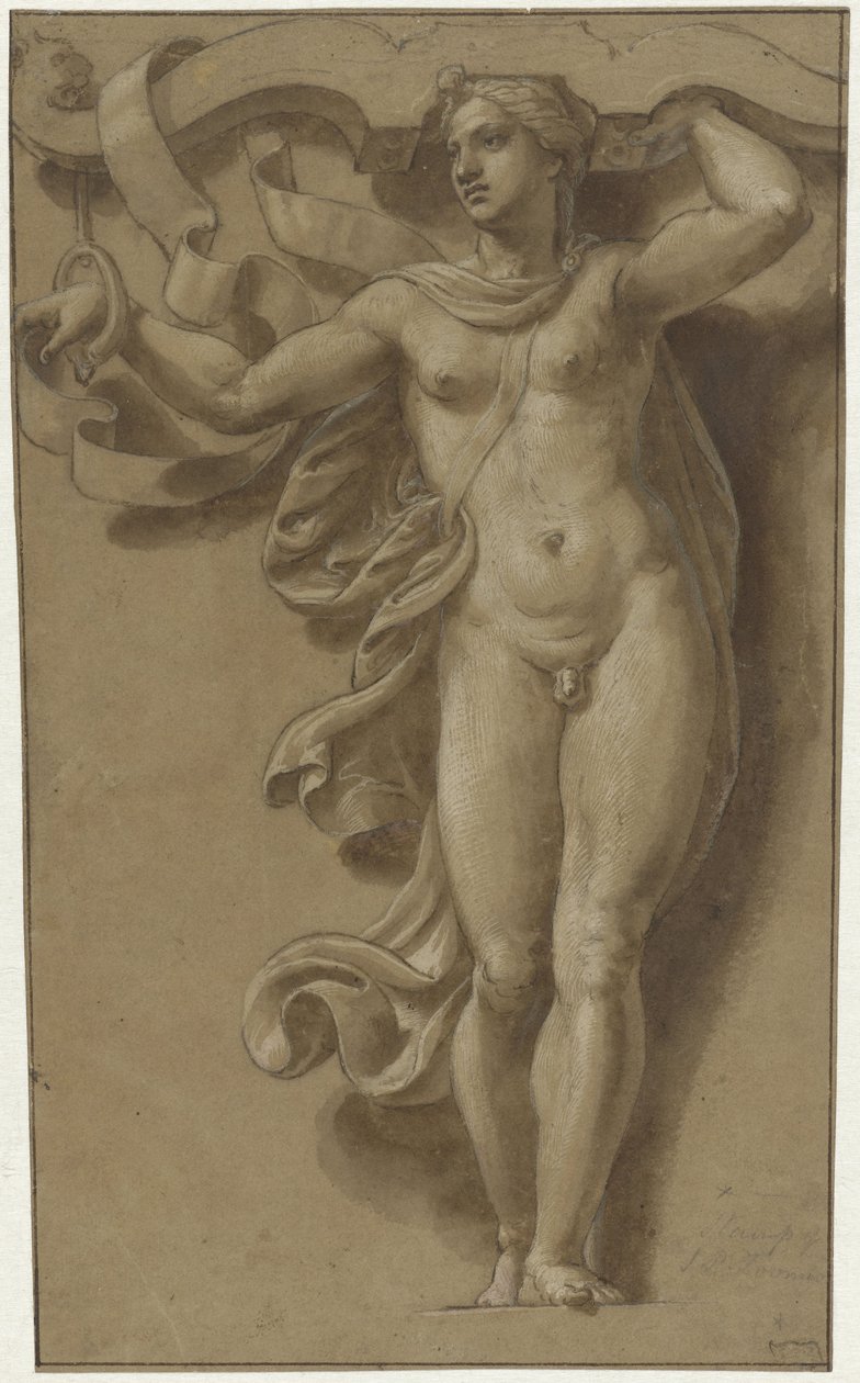 Caryatid Hermaphroditus als kariatide olarak Hermafrodit by Giulio Romano