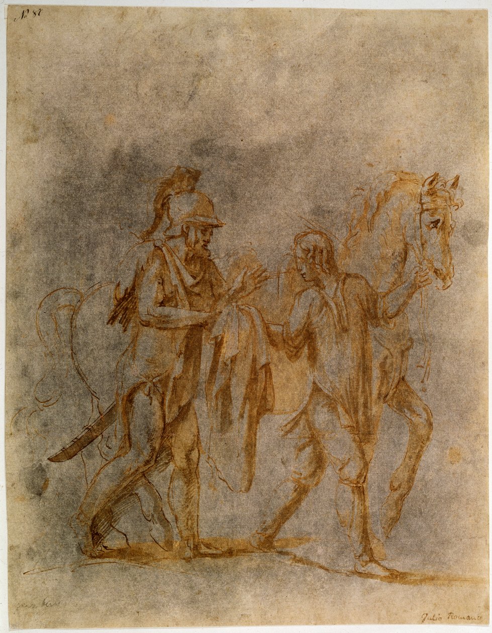 Aziz Martin ve Bir Dilenci, 16. yüzyılın başlarında by Giulio Romano