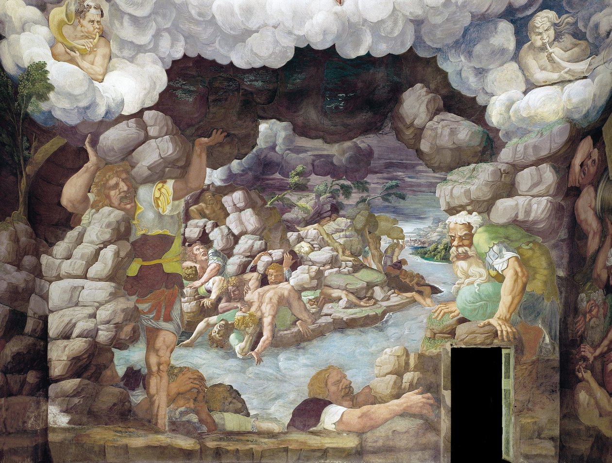 Devlerin Düşüşü Devler Salonu, 1536 by Giulio Romano